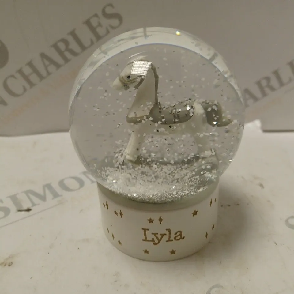 PERSONALISED UNICORN SNOW GLOBE - 'LYLA' RRP £16.99