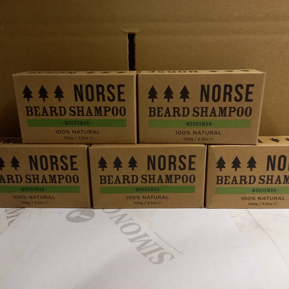LOT OF 5 NORSE BEARD SHAMPOO BARS - WOODSMAN