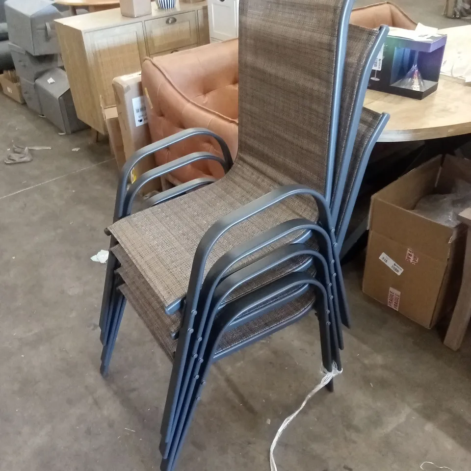 SET OF 4 STACKABLE GARDEN CHAIRS