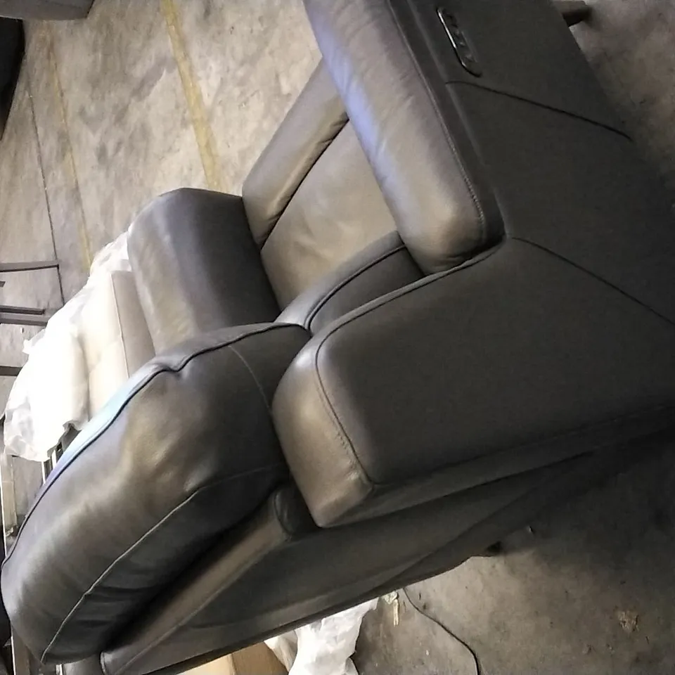 QUALITY DESIGNER DARK GREEN LEATHER ELECTRIC RECLINING ARMCHAIR 