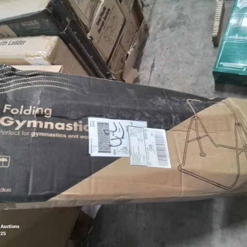 BOXED PURPLE FOLDING GYMNASTICS BAR.