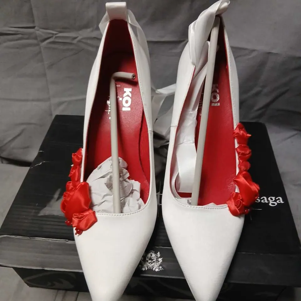 KOI BELLA'S NIGHTMARE ROSE HEELS - PEARL (WHITE), UK 6