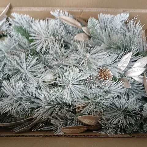 FLOCKED FOLIAGE CHRISTMAS GARLAND - 6FT