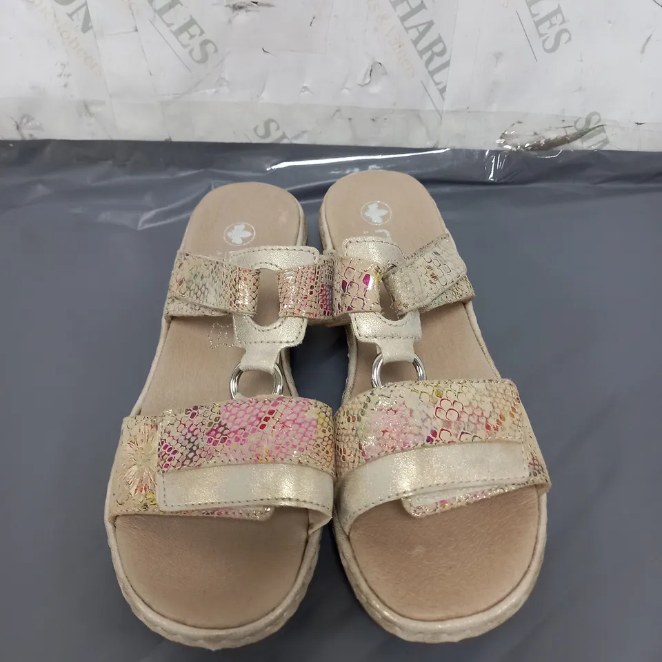 RIEKER ANTI-STRESS LADIES MULTI COLOURED SANDALS SIZE EU 42