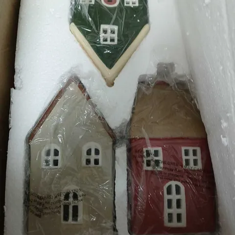 HOME REFLECTIONS SET OF 3 PRE-LIT WINTER HOUSES