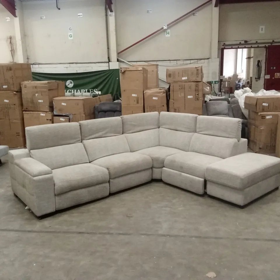 DETROIT FABRIC RIGHT HAND POWER RECLINER CORNER GROUP SOFA WITH CHARGING PORTS AND STORAGE RRP £1999
