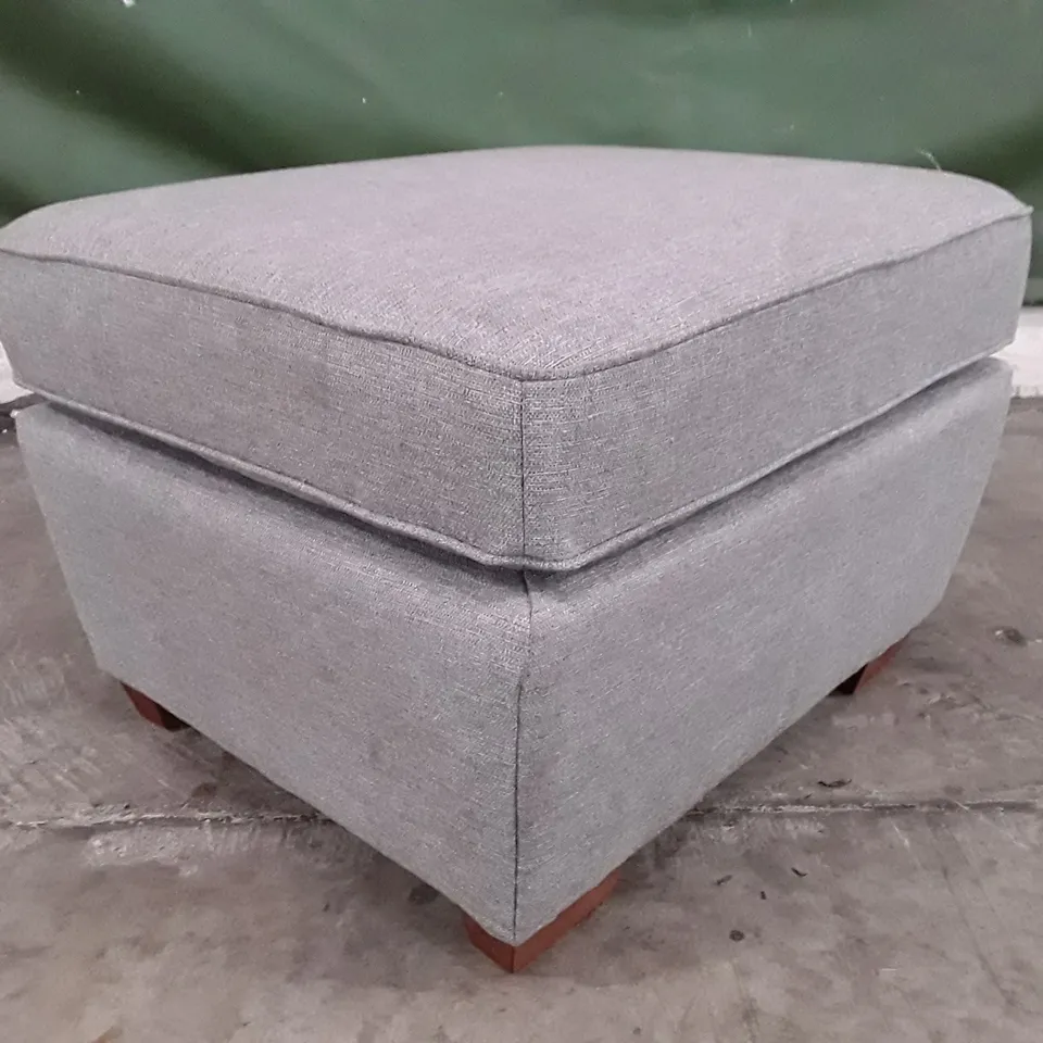 QUALITY DESIGNER FOOTSTOOL - GREY FABRIC