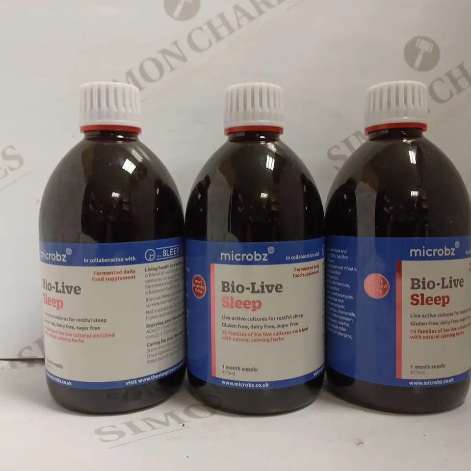 LOT OF 3 MICROBZ BIO-LIVE SLEEP (475 ML)