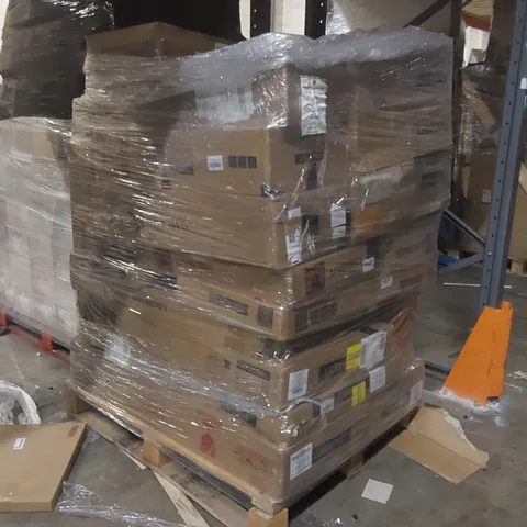 PALLET CONTAINING A LARGE QUANTITY OF FURNITURE ITEMS INCLUDING: CAT LITTER BOX, CORNER SHELF, DRESSER ECT