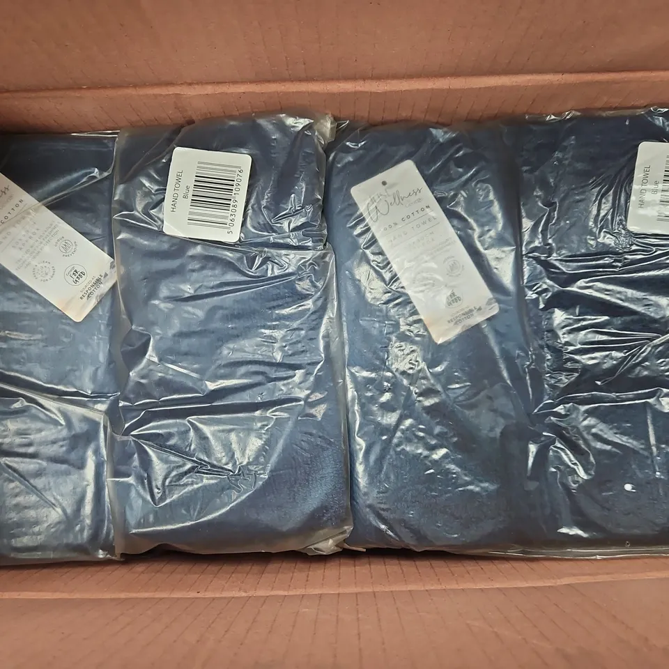 APPROXIMATELY 48 JUST WELLNESS 50X90CM HAND TOWELS IN NAVY