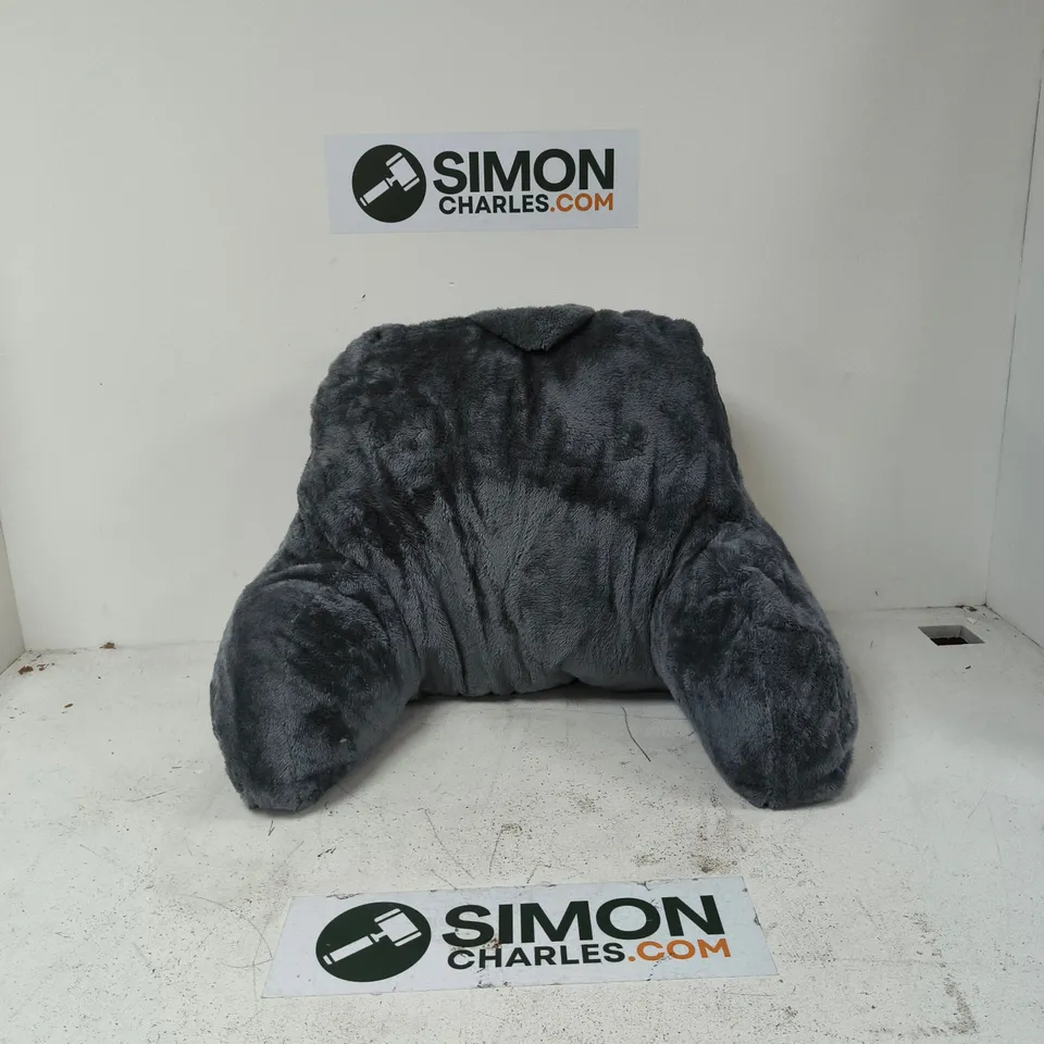 GREY FAUX FUR BACK SUPPORT PILLOW