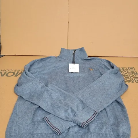 PAUL SMITH SWEATER ZIP NECK ZEBRA MEDIUM TOP TAGGED