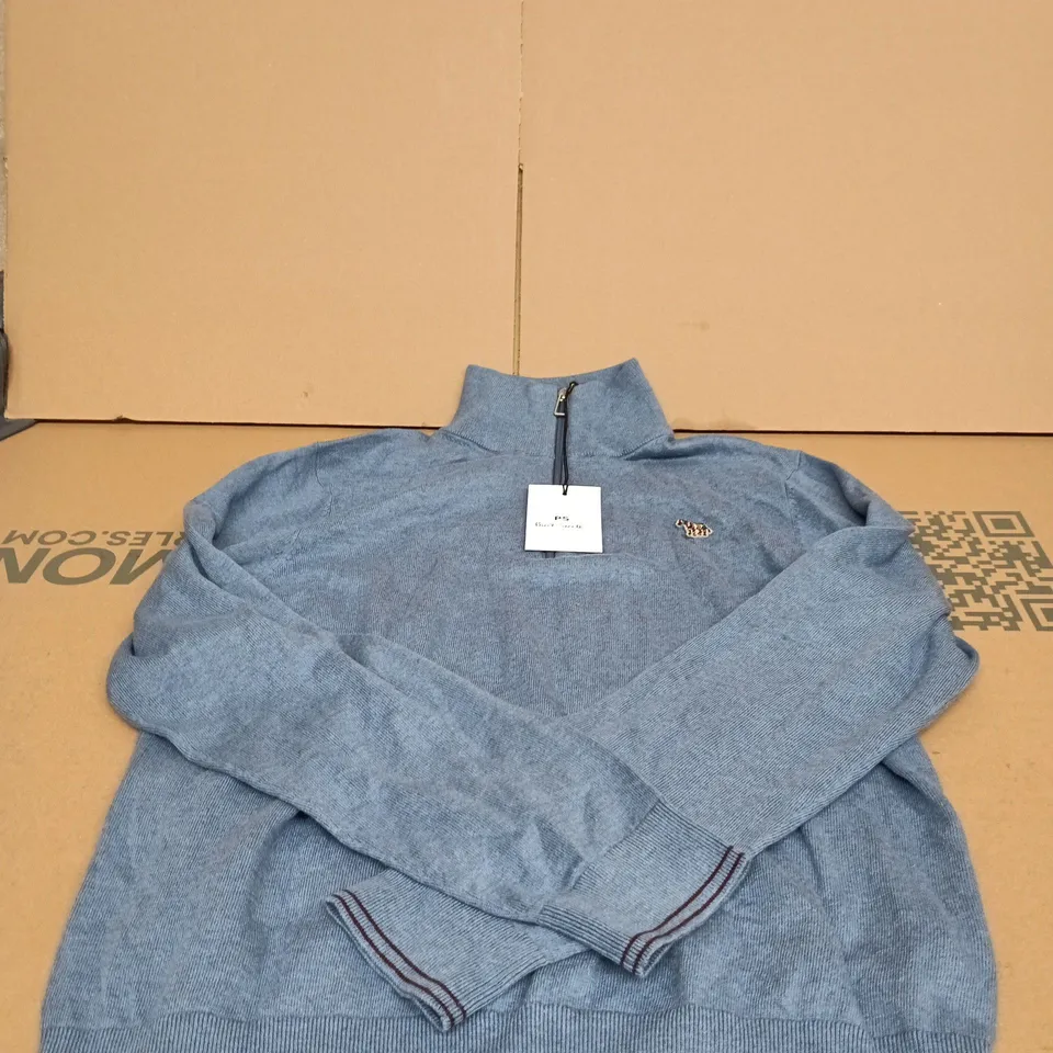 PAUL SMITH SWEATER ZIP NECK ZEBRA MEDIUM TOP TAGGED