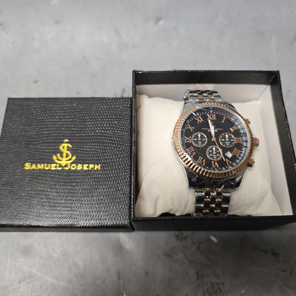 BOXED SAMUEL JOSEPH SPEED EXQUISITE TWO TONE WATCH 