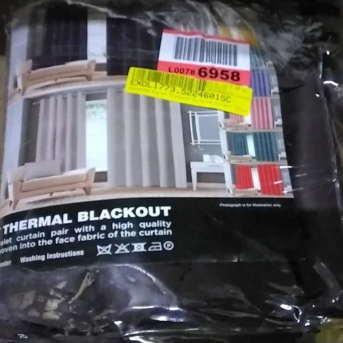 GRANADOS EYELET BLACKOUT CURTAINS BROWN SIZE: APPROX 46 X 72"