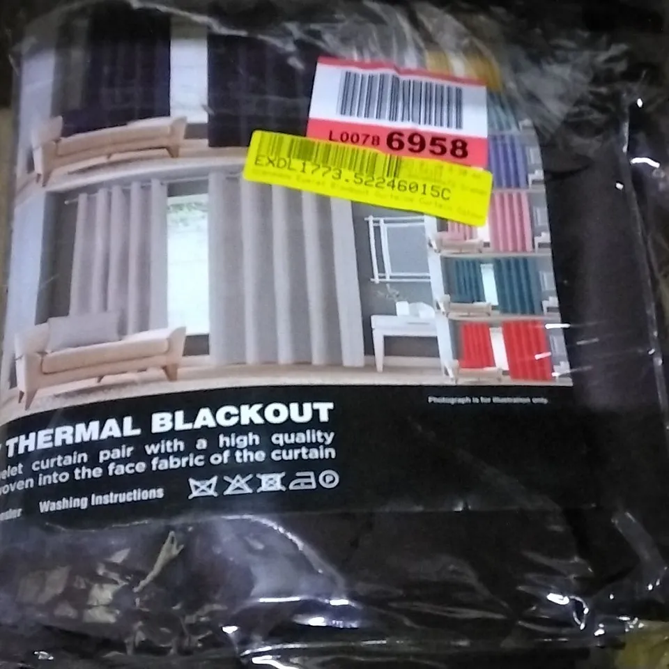 GRANADOS EYELET BLACKOUT CURTAINS BROWN SIZE: APPROX 46 X 72" 