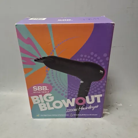 BOXED SBB STYLE TOOLS BIG BLOWOUT 2200W HAIRDRYER
