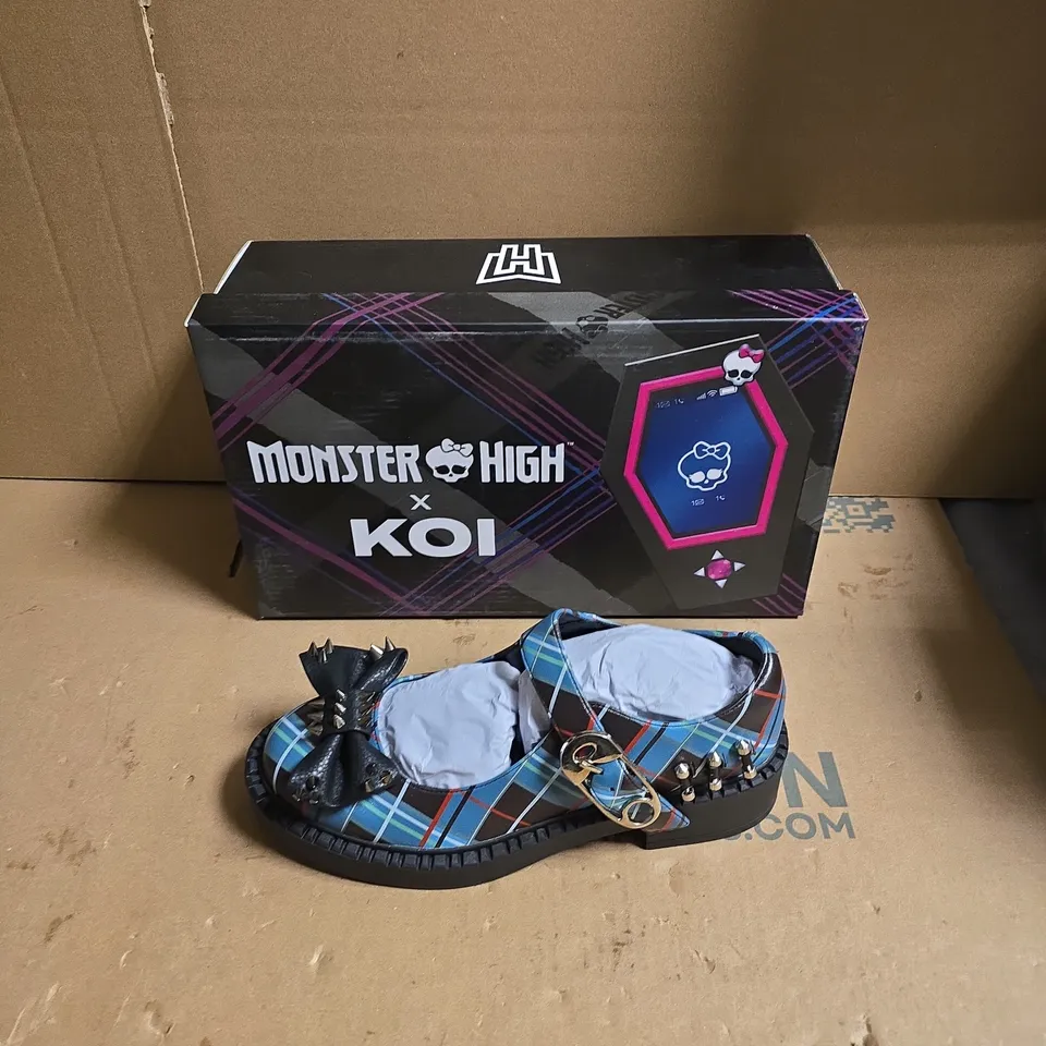 KOI MONSTER HIGH SIMULACRUMS PLAID MARY JANES - GREEN CHECK - UK SIZE 3