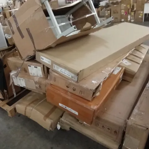 PALLET OF ASSORTED DESIGNER INCOMPLETE FURNITURE PARTS AND PIECES 
