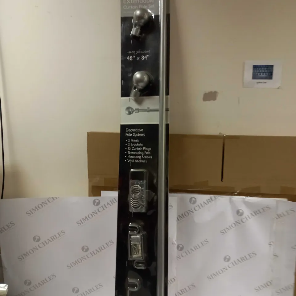 HOUSE & HOME OPULENCE EXTENDABLE CURTAIN POLE SET 48" X 84" PACKAGED - COLLECTION ONLY 