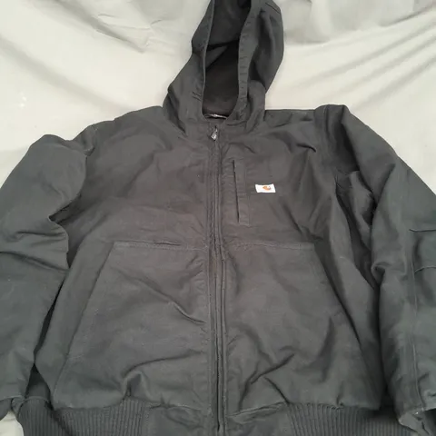 CARHATT ZIP LONG SLEEVE HOODED JACKET IN BLACK - XL