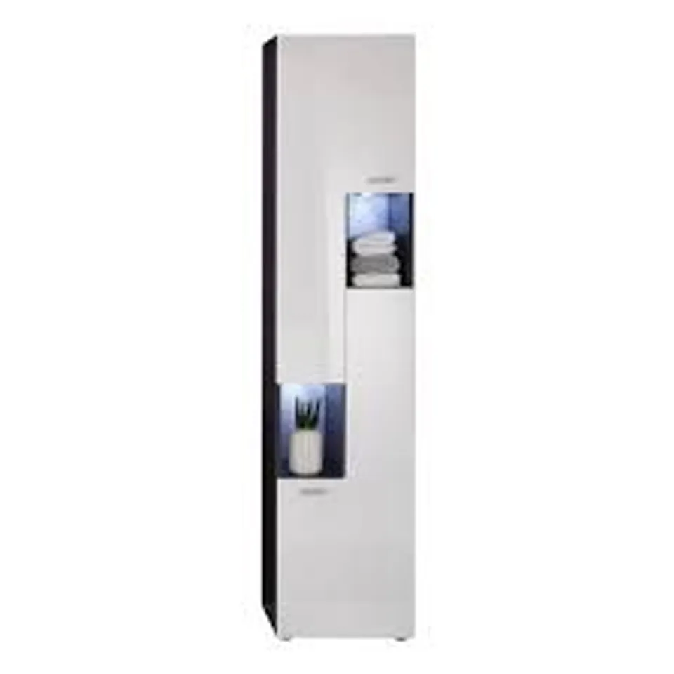 BRAND NEW BOXED TETIS BATHROOM CABINET RIGHT IN GRAPHITE AND WHITE GLOSS FRONTS (2 BOXES)