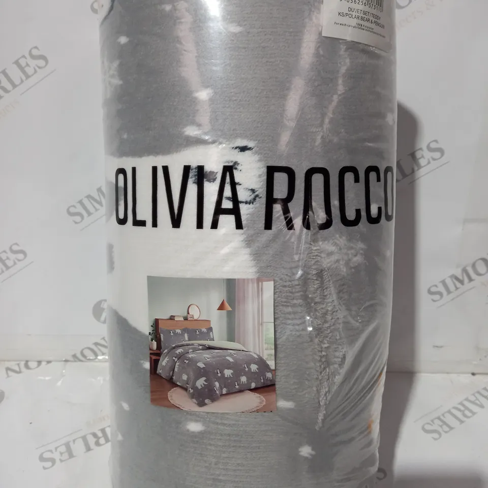 OLIVIA ROCCO DUVET SET IN GREY - KING SIZE