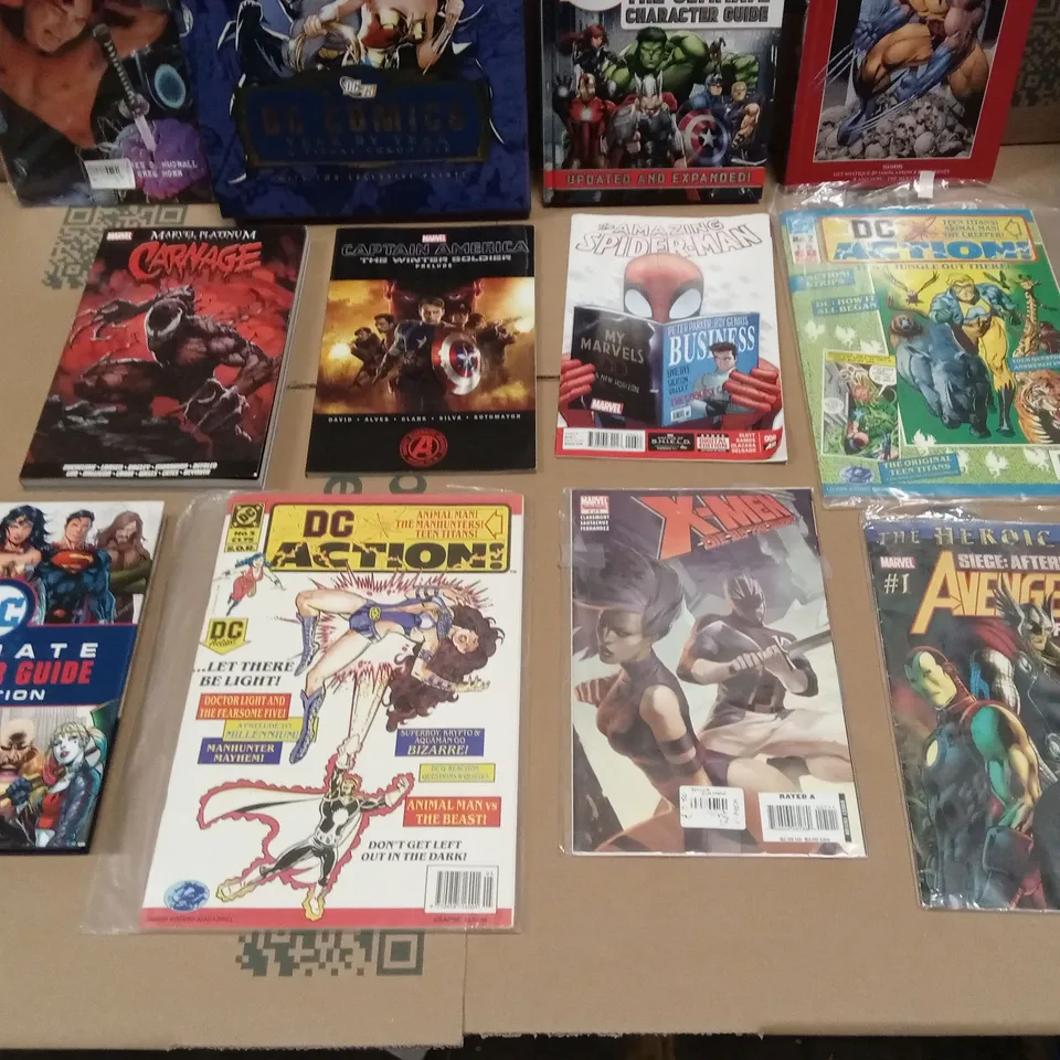 BOX TO CONTAIN A LARGE ASSORTMENT OF COMIC BOOKS AND SIMILAR RELATED READING MATERIAL