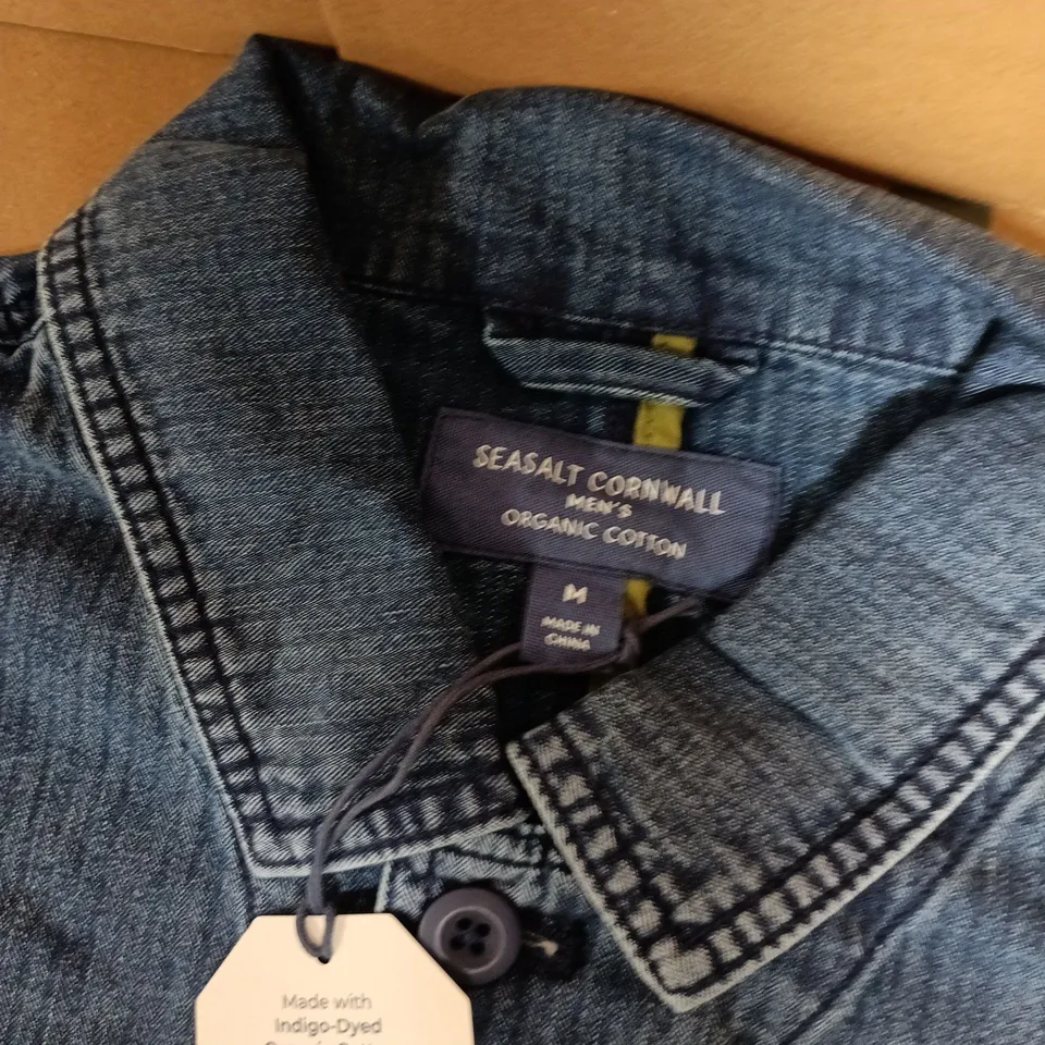SEASALT CORNWALL MENS TIN STEAM JACKET IN DARK MID INDIGO WASH - MEDIUM