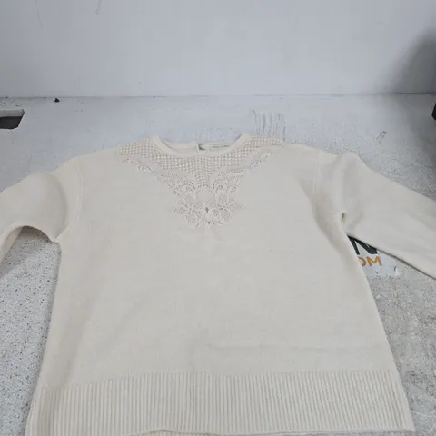 LOVE & ROSES CREAM KNIT SWEATER – UK 16 (US 12, EU 44) WOMEN'S KNITWEAR