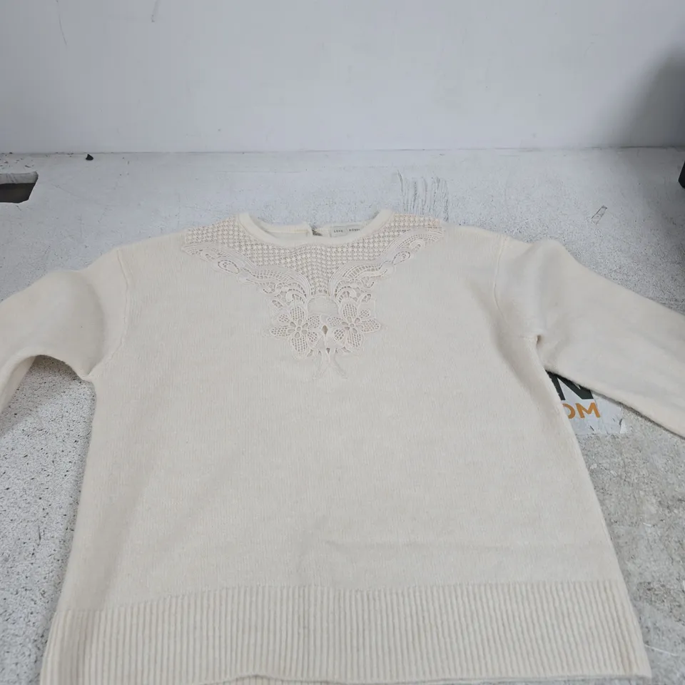 LOVE & ROSES CREAM KNIT SWEATER – UK 16 (US 12, EU 44) WOMEN'S KNITWEAR