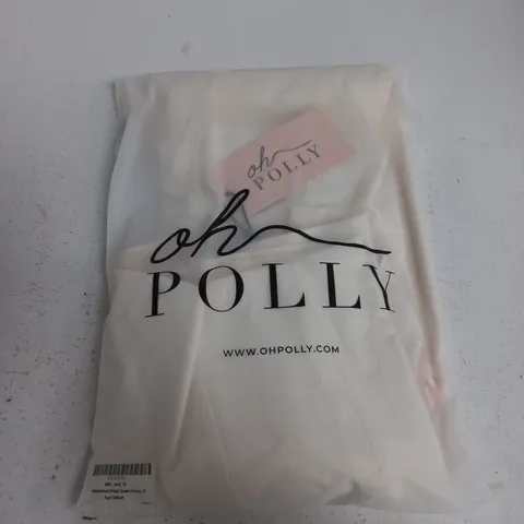 OH POLLY SWEETHEART-NECK MIDAXI DRESS IN IVORY – UK 10