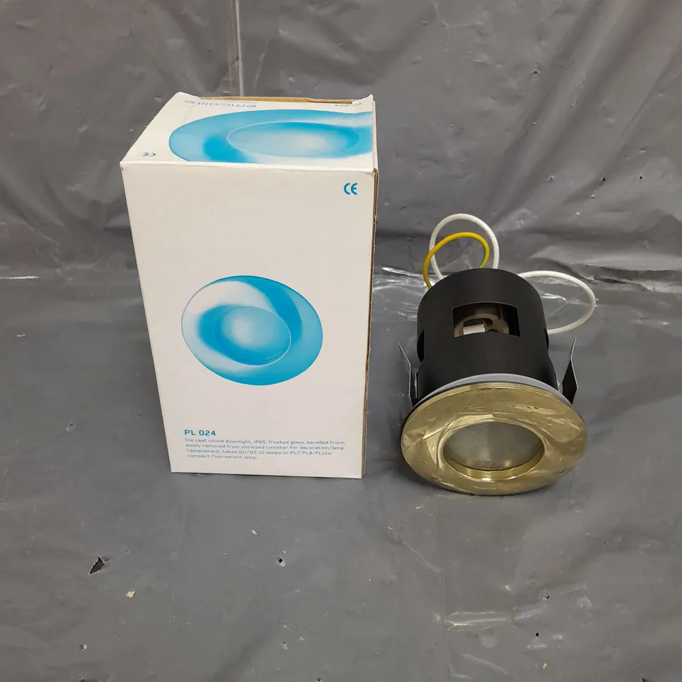CAGE OF APPROXIMATELY 140 EMCOLITE ROUND PL 024 DOWNLIGHTS - COLLECTION ONLY