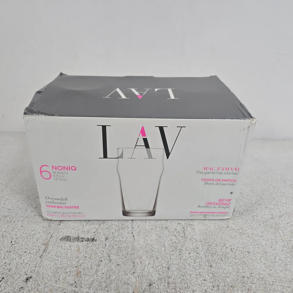 LAV CLASSIC PINT GLASSES 570ML - 6 PACK