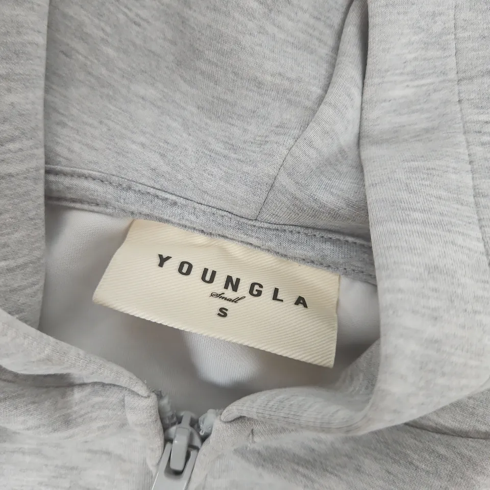 YOUNGLA ZIP HOODIE IN GREY - SMALL