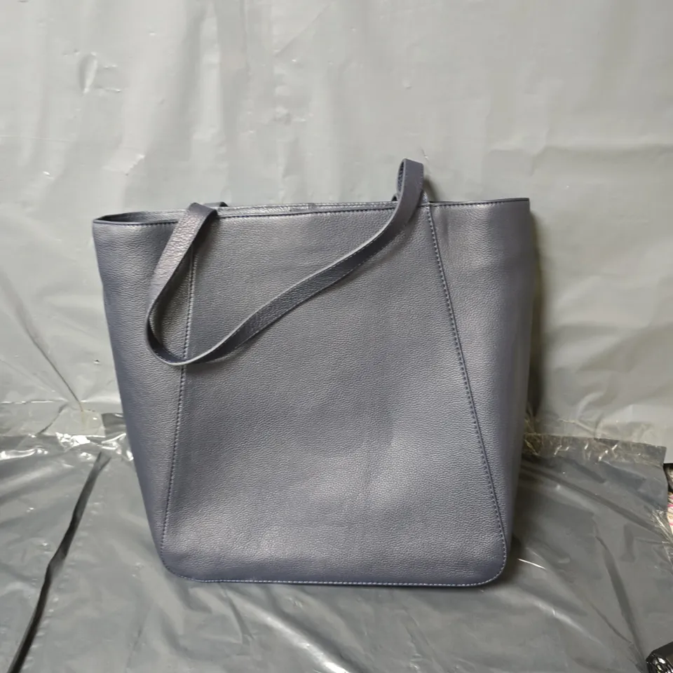 GENUINE LEATHER HAND BAG - NAVY
