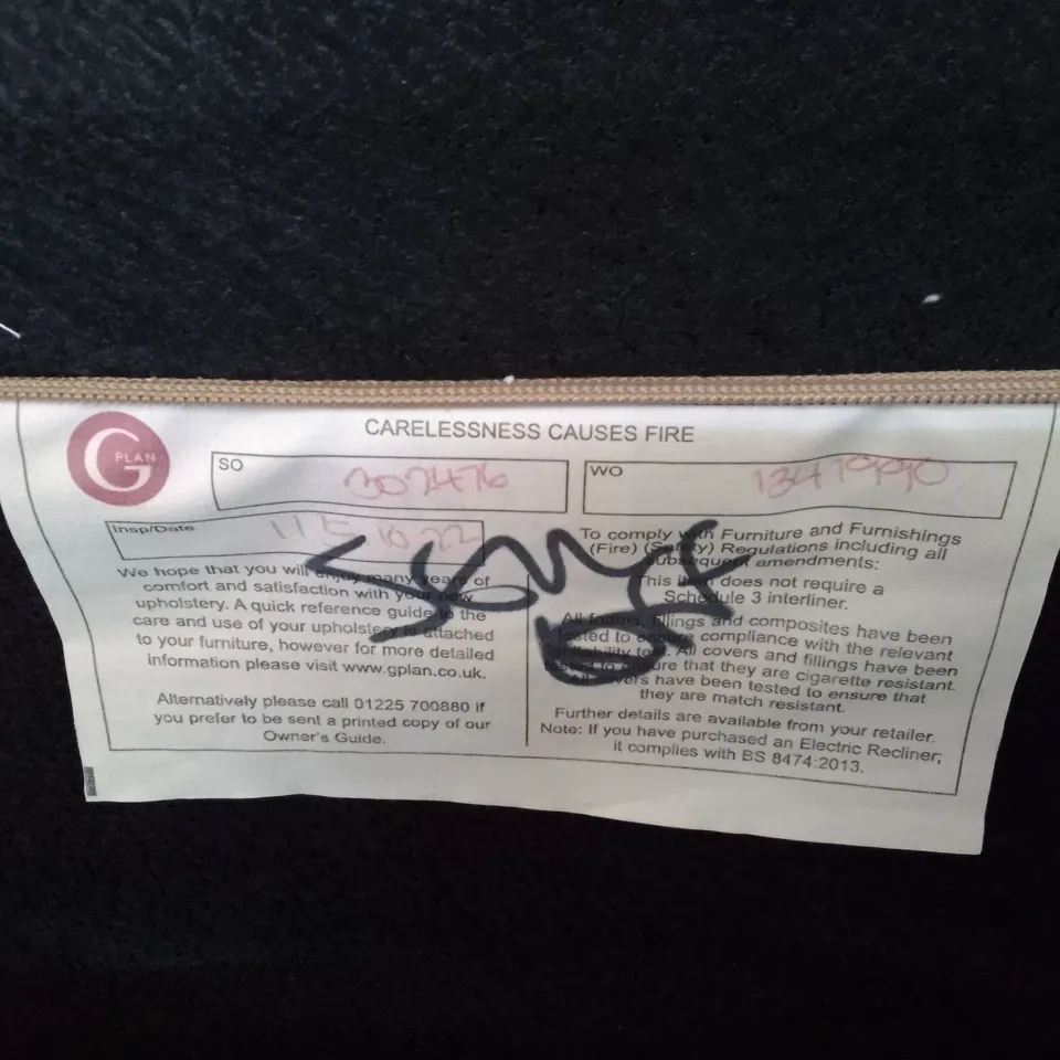 QUALITY DESIGNER G-PLAN KINGSBURY ELECTRIC RECLINER CHAIR - SHORE OATMEAL FABRIC