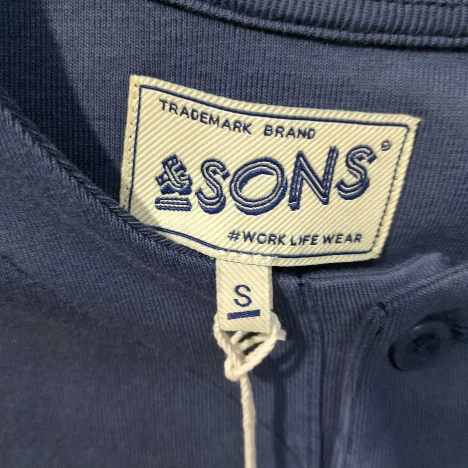 &SONS TRADING CO MEN’S BLUE POLO SHIRT – SIZE S