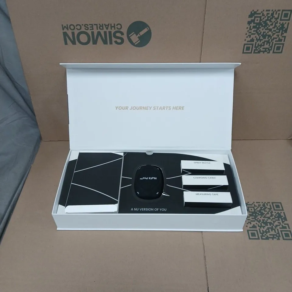 NUFIT PRO WELLNESS DEVICE – BOXED WITH ACCESSORIES (GREY BOTTLE, CHARGING CABLE & MEASURING TAPE)