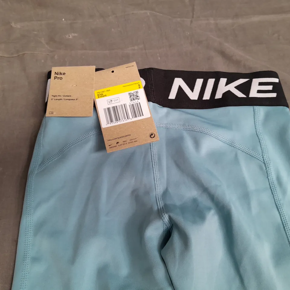 NIKE PRO KIDS BLUE SHORTS - S