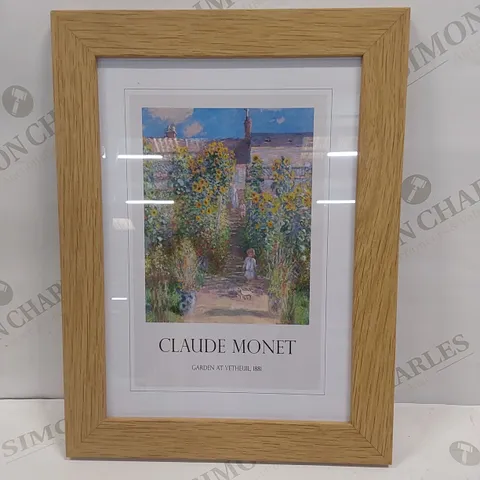 BOXED GARDEN AT VETHEUIL BY CLAUDE MONET - FRAMED