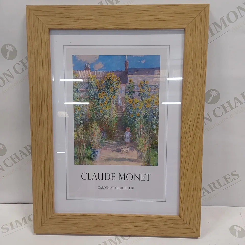 BOXED GARDEN AT VETHEUIL BY CLAUDE MONET - FRAMED 