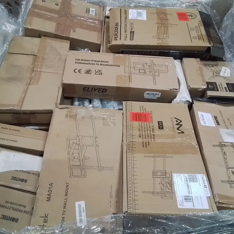 PALLET CONTAINING VERY LARGE AMOUNT OF TV AND PC MONITOR MOUNTS