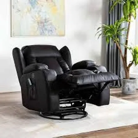 CAESAR BLACK MANUAL RECLINING ARM CHAIR