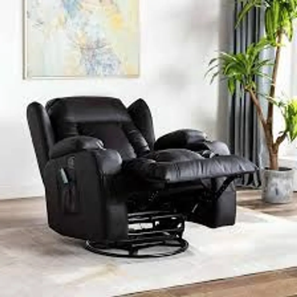 CAESAR BLACK MANUAL RECLINING ARM CHAIR