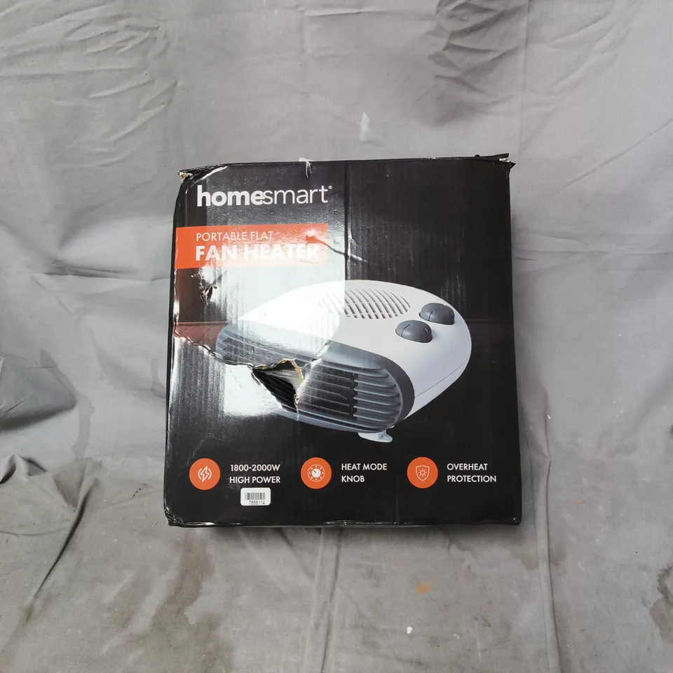 HOMESMART PORTABLE FLAT FAN HEATER – 1800–2000W, BOXED