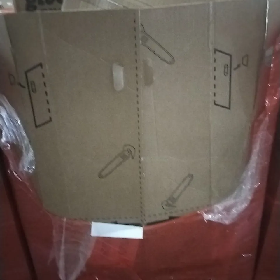 PALLET OF ASSORTED HOUSEHOLD GOODS AND PRODUCTS TO INCLUDE; GARMENT STEAMER, PET ACCESSORIES SAFETY GATE, BOXED FURNITURE ETC