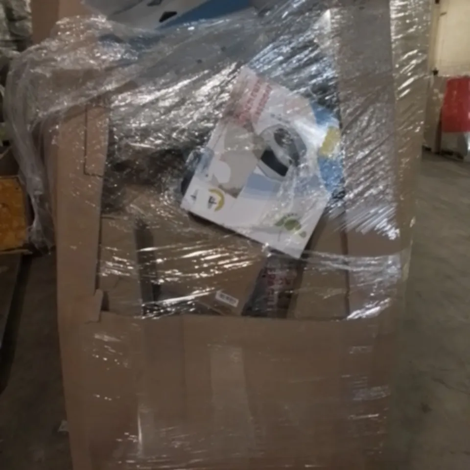 PALLET OF UNPROCESSED ITEMS TO INCLUDE MULTIFUNCTIONAL LAPTOP TABLE, KINDERROLLER, AND ELECTRIC FLOOR HEATING