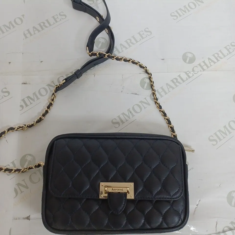 ASPINAL NAVY PADDED SHOULDER BAG