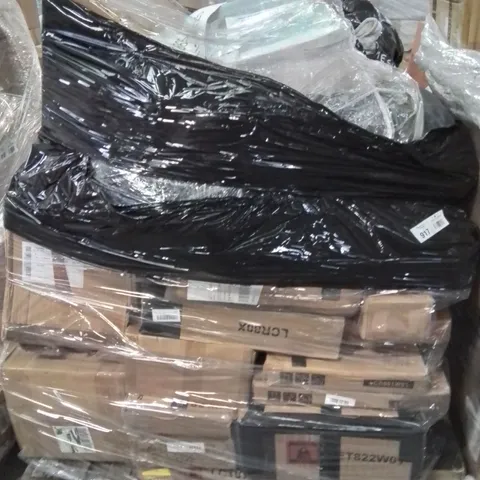 PALLET CONTAINING VARIOUS ASSORTED BOXED ITEMS TO INCLUDE: THROWS, BOXED FURNITURE, STORAGE OTTOMAN ECT.
